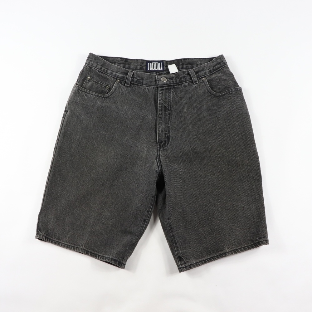 90s IOU Mens 36 Streetwear Denim Jean Shorts Black